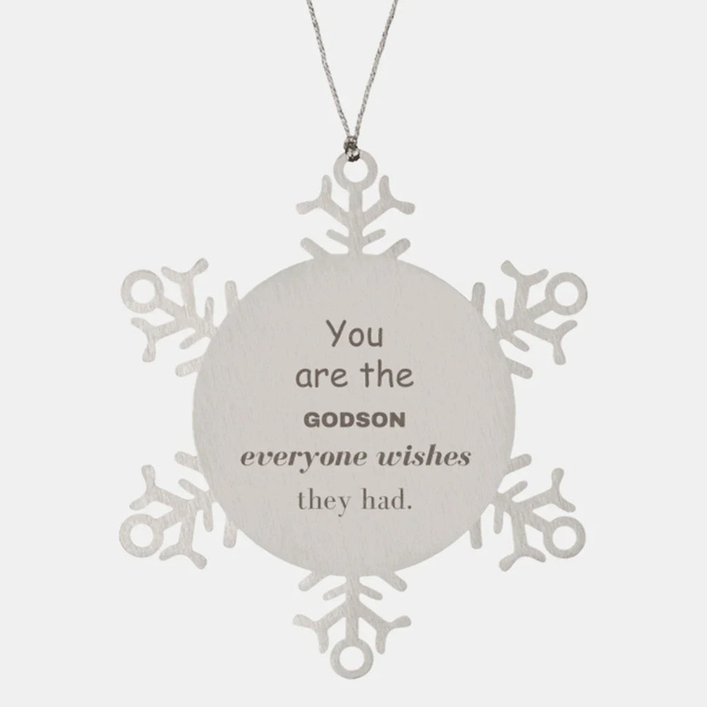 Godson Snowflake Ornament, Everyone wishes they had, Inspirational Ornament For Godson, Godson Gifts, Birthday Christmas Unique Gifts For Godson