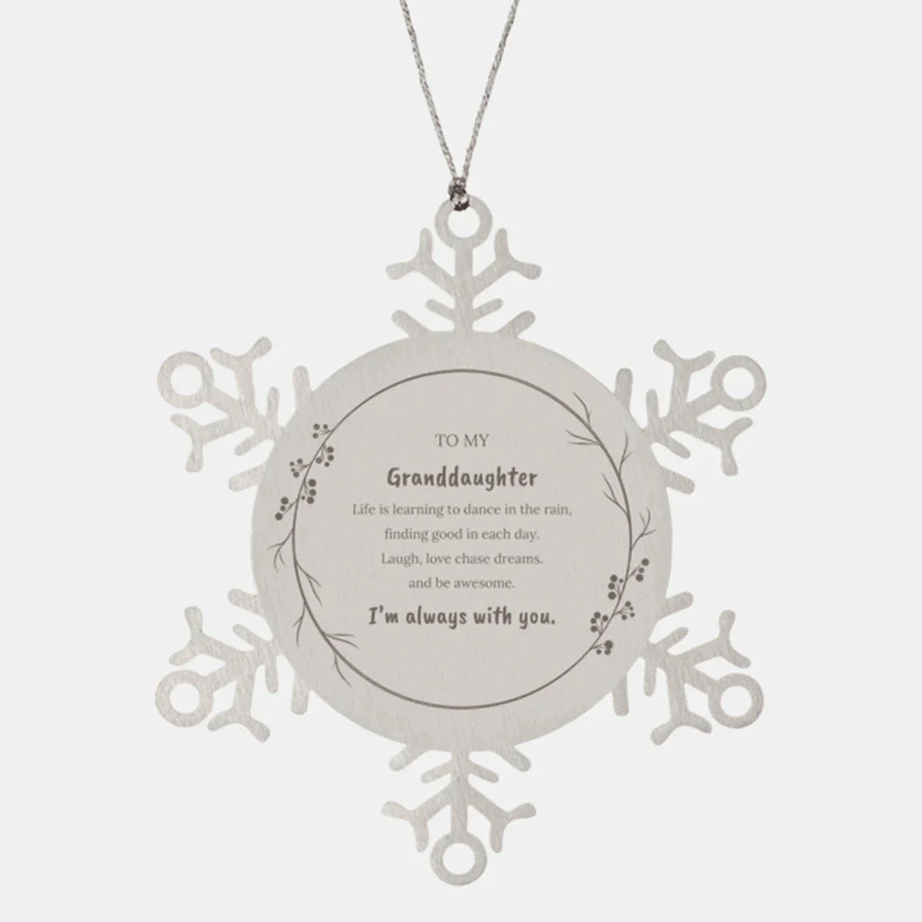 Granddaughter Christmas Snowflake Ornament Life is learning to dance in the rain