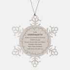 Granddaughter Christmas Snowflake Ornament, Motivational Message You Are Braver Than You Believe, I will always be with You