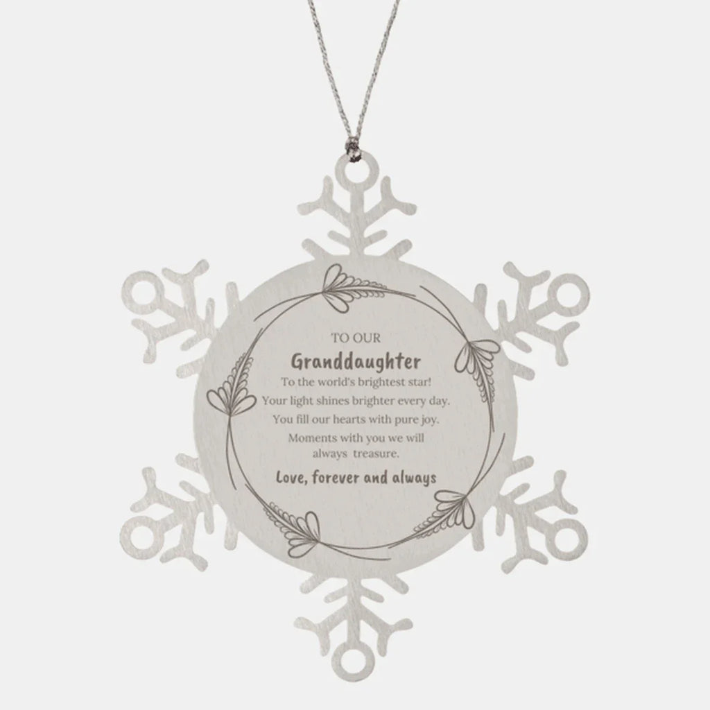 Granddaughter Snowflake Engraved Christmas Ornament You fill Our Hearts With Pure Joy