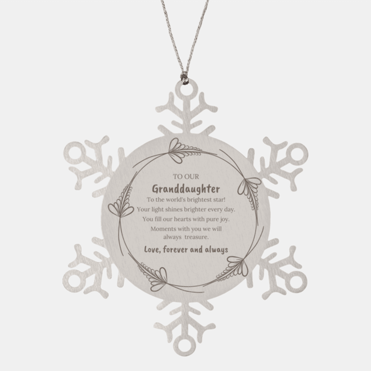 Granddaughter Snowflake Engraved Christmas Ornament You fill Our Hearts With Pure Joy