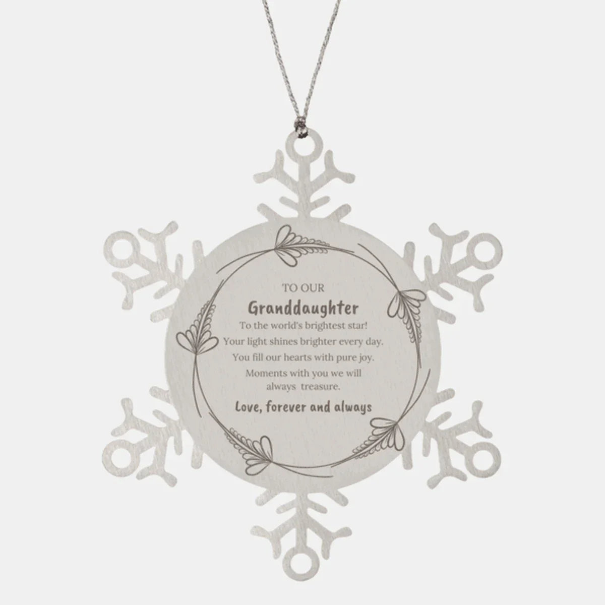Granddaughter Snowflake Engraved Christmas Ornament You fill Our Hearts With Pure Joy