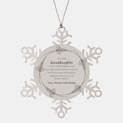 Granddaughter Snowflake Engraved Christmas Ornament You fill Our Hearts With Pure Joy