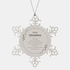 Grandma Ornament Gifts, To My Grandma Remember, you will never lose. You will either WIN or LEARN, Keepsake Snowflake Ornament For Grandma, Birthday Christmas Gifts Ideas For Grandma X-mas Gifts