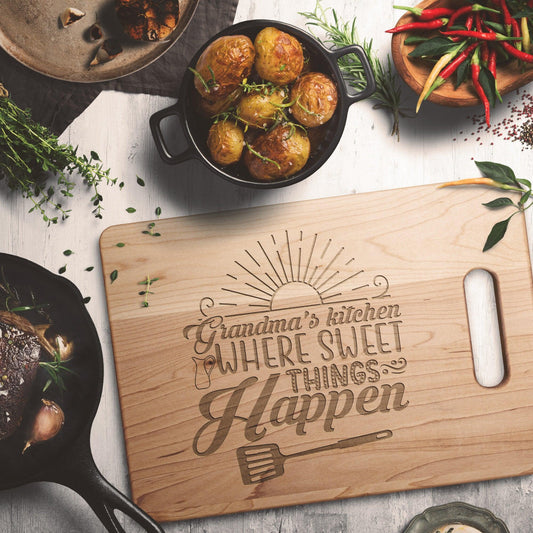 Grandma's Kitchen Cutting Board Where Sweet Things Happen - Mallard Moon Gift Shop