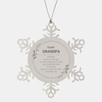 Grandpa Ornament Gifts, To My Grandpa Remember, you will never lose. You will either WIN or LEARN, Keepsake Snowflake Ornament For Grandpa, Birthday Christmas Gifts Ideas For Grandpa X-mas Gifts