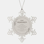 Grandparents Ornament Gifts, To My Grandparents Remember, you will never lose. You will either WIN or LEARN, Keepsake Snowflake Ornament For Grandparents, Birthday Christmas Gifts Ideas For Grandparents X-mas Gifts