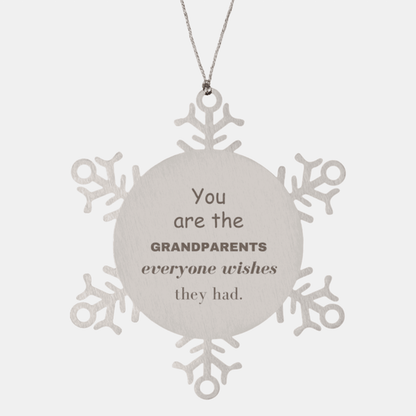 Grandparents Snowflake Ornament, Everyone wishes they had, Inspirational Ornament For Grandparents, Grandparents Gifts, Birthday Christmas Unique Gifts For Grandparents