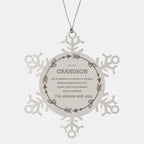 Grandson Christmas Snowflake Ornament Birthday Gifts For Grandson, Life is learning to dance in the rain