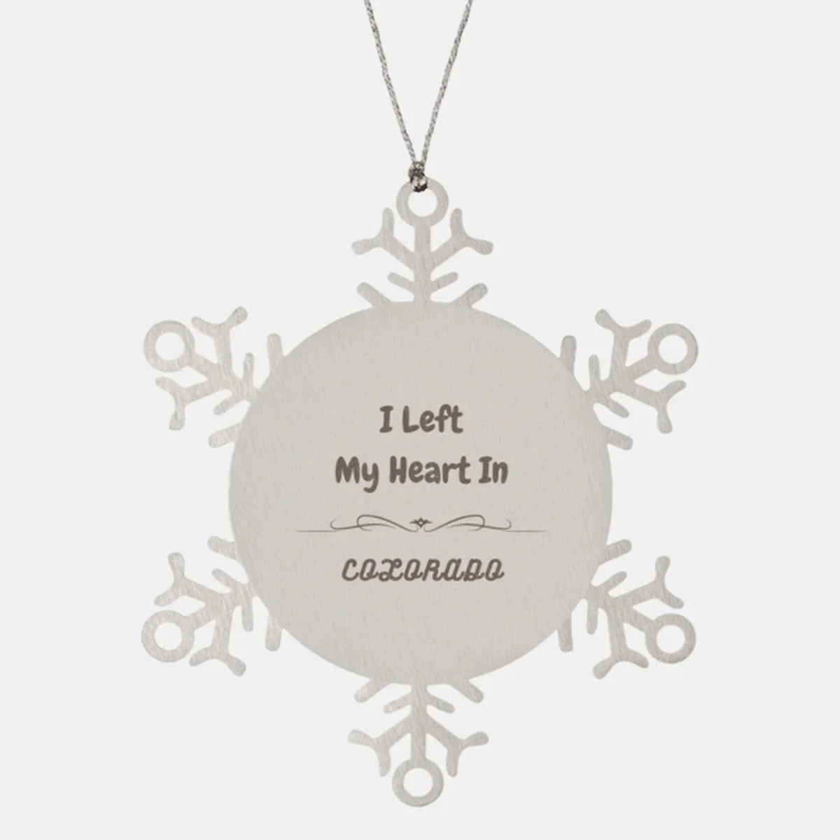 I Left My Heart In Colorado Gifts, Meaningful Colorado State for Friends, Men, Women. Snowflake Ornament for Colorado People