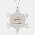 I Left My Heart In Rhode Island Gifts, Meaningful Rhode Island State for Friends, Men, Women. Snowflake Ornament for Rhode Island People