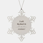 I Left My Heart In Vermont Gifts, Meaningful Vermont State for Friends, Men, Women. Snowflake Ornament for Vermont People