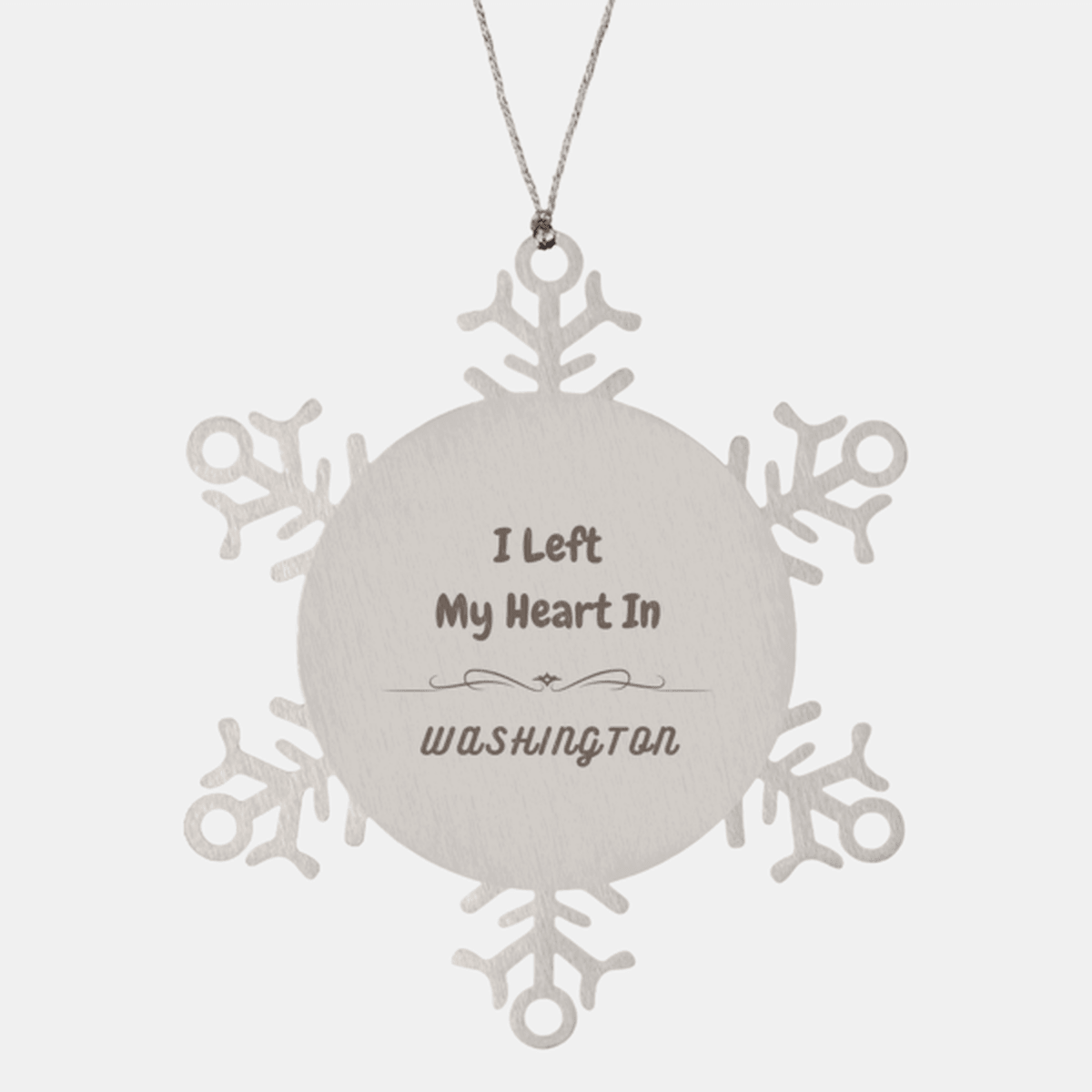I Left My Heart In Washington Gifts, Meaningful Washington State for Friends, Men, Women. Snowflake Ornament for Washington People
