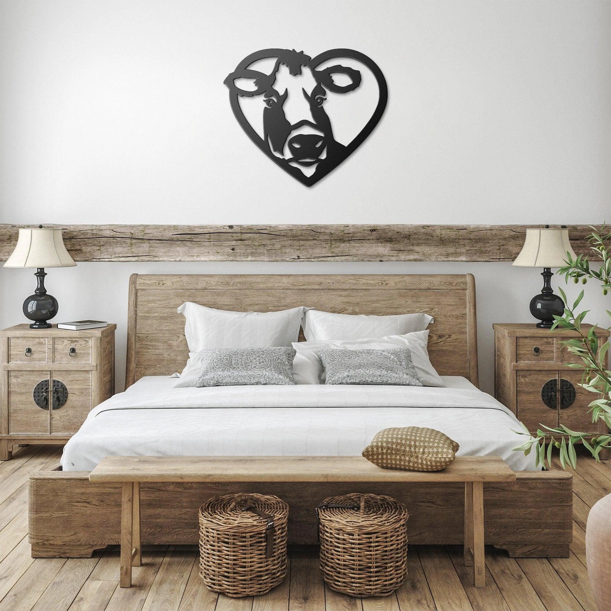 I Love Cows Metal Art Wall Sign