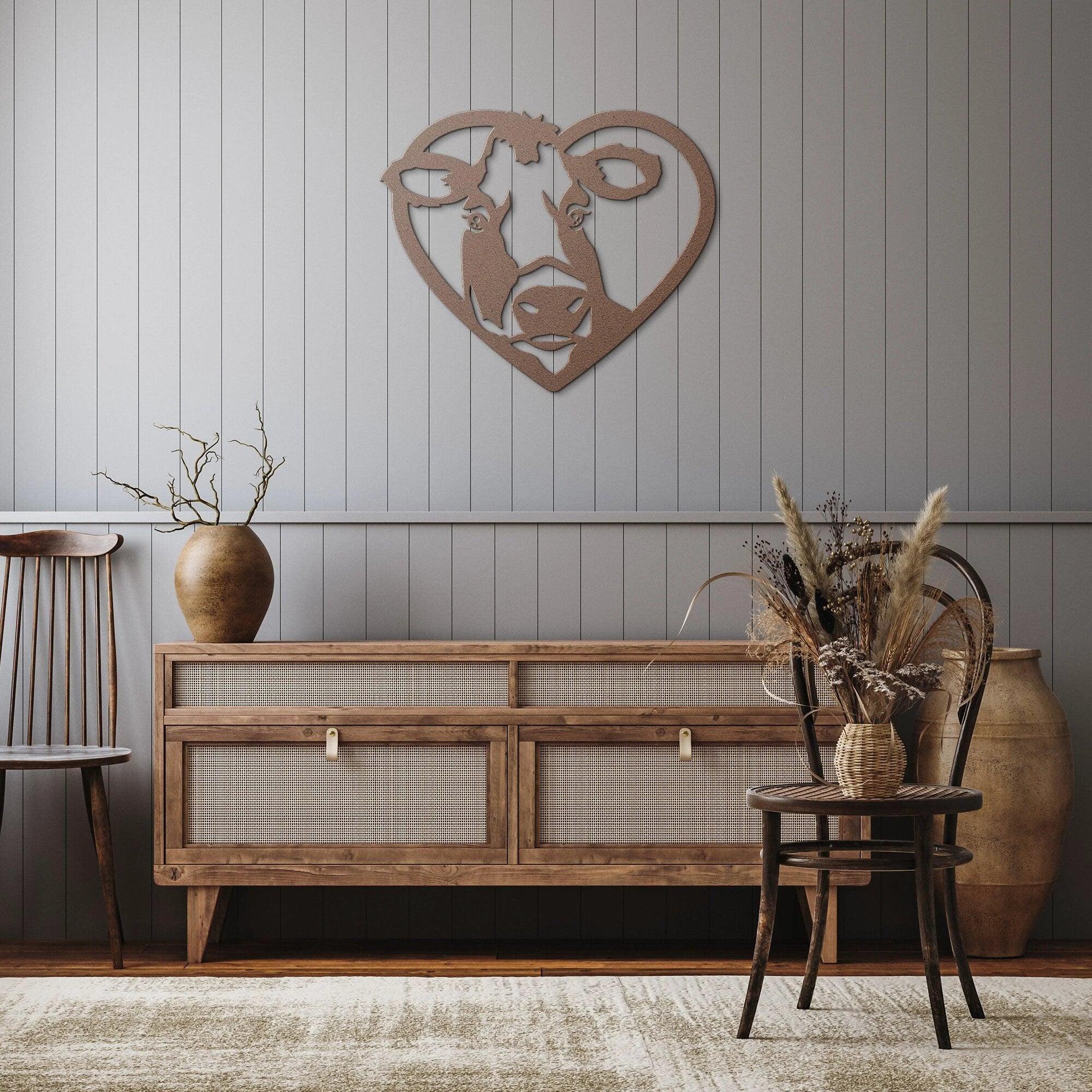 I Love Cows Metal Art Wall Sign