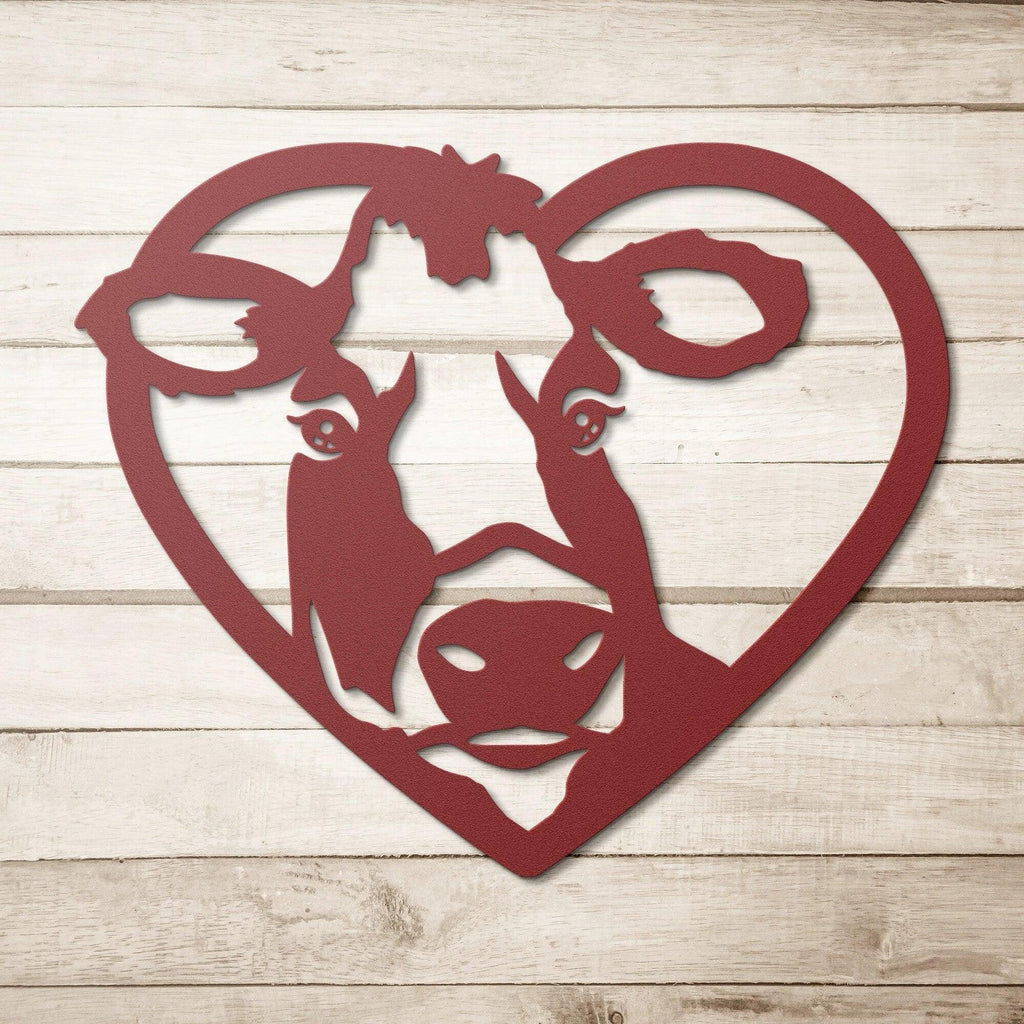 I Love Cows Metal Art Wall Sign