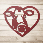 I Love Cows Metal Art Wall Sign