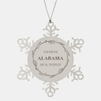 Southern Pride Keepsakes Alabama State Snowflake Ornament - Durable Engraved Stainless Steel