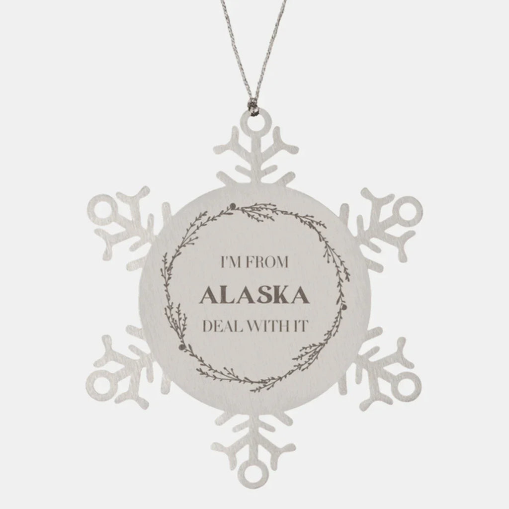 I'm from Alaska, Deal with it, Proud Alaska State Snowflake Ornament Gifts