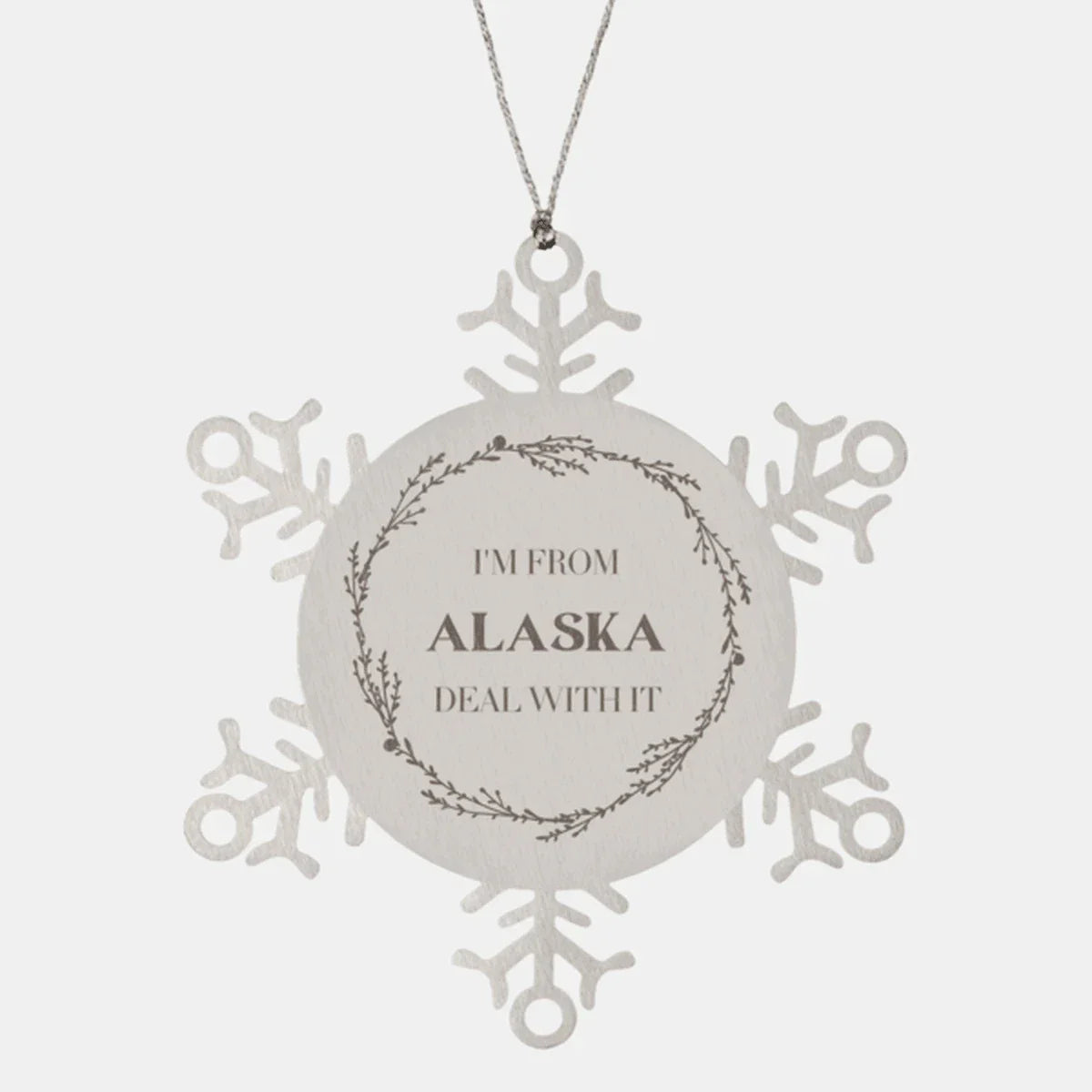 I'm from Alaska, Deal with it, Proud Alaska State Snowflake Ornament Gifts