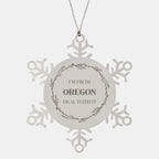 I'm from Oregon, Deal with it, Proud Oregon Snowflake Ornament Gift Idea