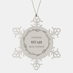 I'm from Utah, Deal with it, Utah Snowflake Ornament Gift Idea,