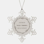 I'm from West Virginia, Deal with it, West Virginia Snowflake Ornament Gift Idea, Christmas Gifts