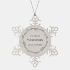 I'm from Wisconsin, Deal with it, Wisconsin Snowflake Ornament Gift Idea,