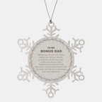 Inspirational Bonus Dad Snowflake Engraved Ornament - Behind you, all your Memories, Before you, all your Dreams - Birthday, Christmas Holiday Gifts