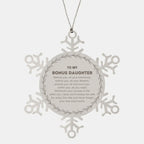 Inspirational Bonus Daughter Snowflake Ornament Sen - Behind you, all your Memories, Before you, all your Dreams - Birthday, Christmas Holiday Gifts