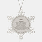 Inspirational Father Snowflake Ornament - Behind you, all your Memories, Before you, all your Dreams - Birthday, Christmas Holiday Gifts