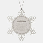 Inspirational Godmother Snowflake Ornament - Behind you, all your Memories, Before you, all your Dreams - Birthday, Christmas Holiday Gifts