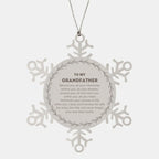 Inspirational Grandfather Snowflake Ornament - Behind you, all your Memories, Before you, all your Dreams - Birthday, Christmas Holiday Gifts