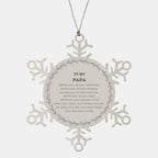 Inspirational Papa Snowflake Ornament- Behind you, all your Memories, Before you, all your Dreams - Birthday, Christmas Holiday Gifts