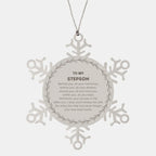 Inspirational Stepson Snowflake Ornament - Behind you, all your Memories, Before you, all your Dreams - Birthday, Christmas Holiday Gifts