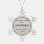 Insurance Sales Agent Snowflake Ornament - Thanks for being who you are - Birthday Christmas Jewelry Gifts Coworkers Colleague Boss