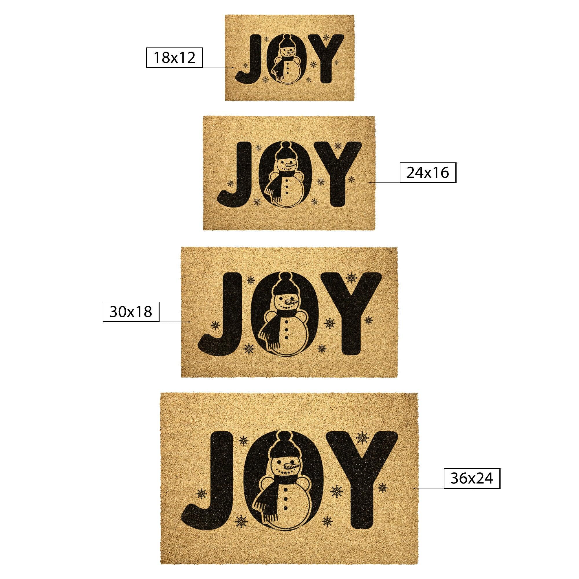 Joy Christmas Snowman Outdoor Mat - Mallard Moon Gift Shop