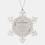 Little Sister Ornament Gifts, To My Little Sister Remember, you will never lose. You will either WIN or LEARN, Keepsake Snowflake Ornament For Little Sister, Birthday Christmas Gifts Ideas For Little Sister X-mas Gifts