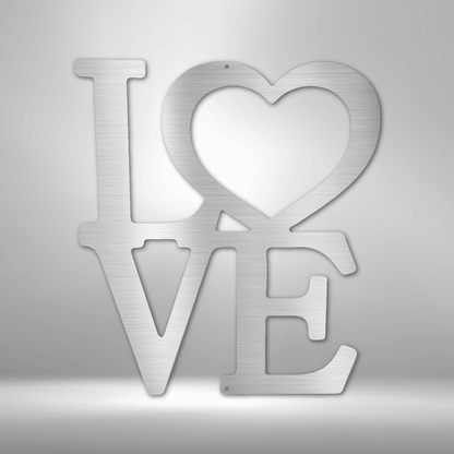 Classic Love Steel Wall Sign - Mallard Moon Gift Shop