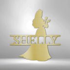 Princess Silhouette Monogram Metal Art Steel Wall Sign