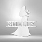 Princess Silhouette Monogram Metal Art Steel Wall Sign