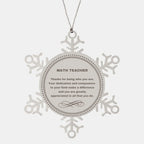 Math Teacher Snowflake Ornament - Thanks for being who you are - Birthday Christmas Jewelry Gifts Coworkers Colleague Boss