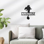 Princess Silhouette Monogram Metal Art Steel Wall Sign