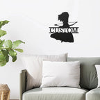 Princess Silhouette Monogram Metal Art Steel Wall Sign