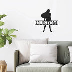 Princess Silhouette Monogram Metal Art Steel Wall Sign