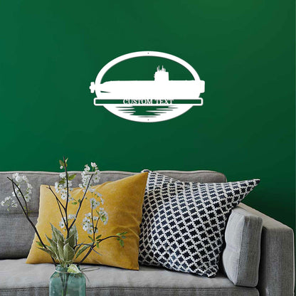 Navy Battleship USS Sargo Submarine Silhouette Custom Metal Art Wall Sign - Mallard Moon Gift Shop
