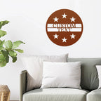 Personalized Six Star Round Metal Art Wall Sign