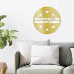 Personalized Six Star Round Metal Art Wall Sign