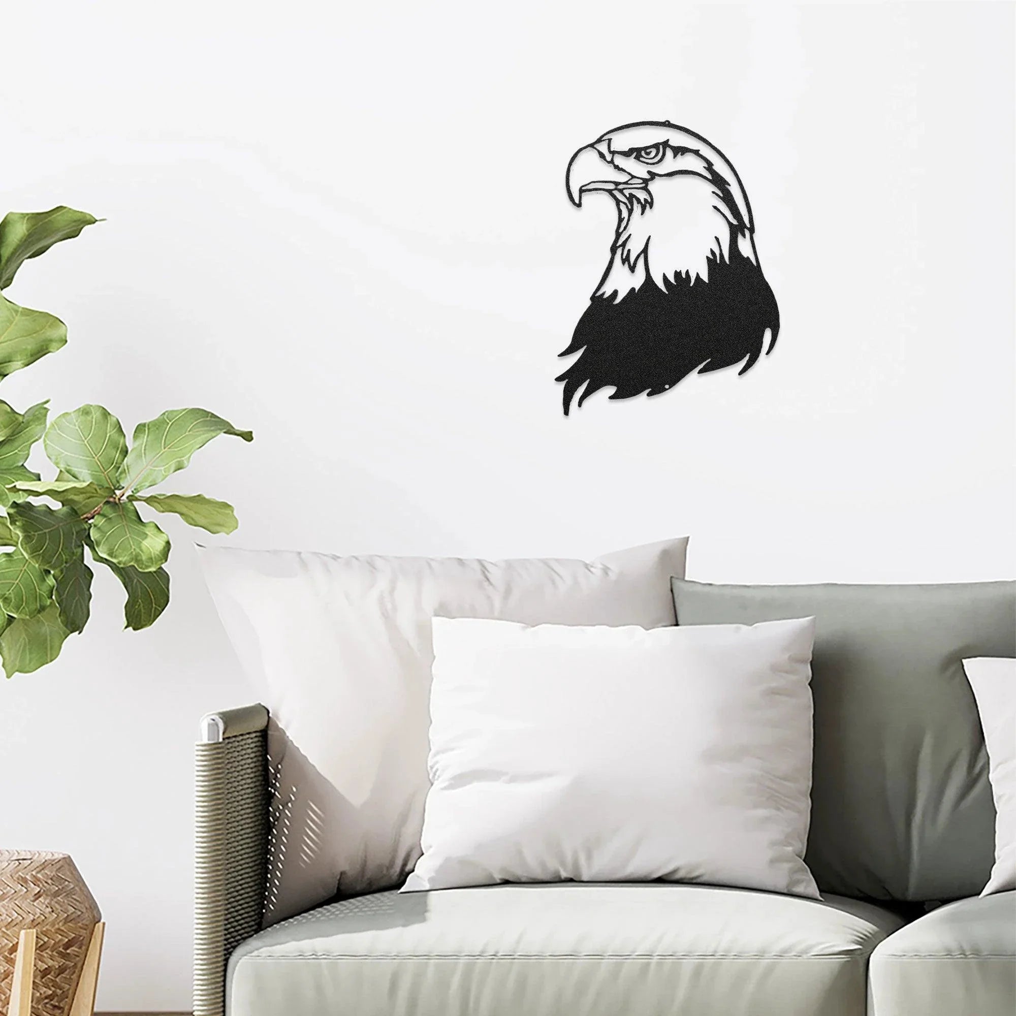 Bald Eagle Head Metal Art Wall Sign