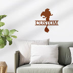 Princess Silhouette Monogram Metal Art Steel Wall Sign